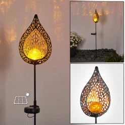 Hofstein Protaras Solarleuchte LED Schwarz, Kupferfarben, 1-flammig