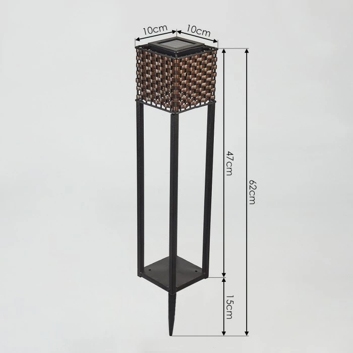 Hofstein Quarrata Solar-Wegeleuchte LED Schwarz, Braun, 1-flammig 6 Hofstein Quarrata Solar-Wegeleuchte LED Schwarz, Braun, 1-flammig – Bild 4