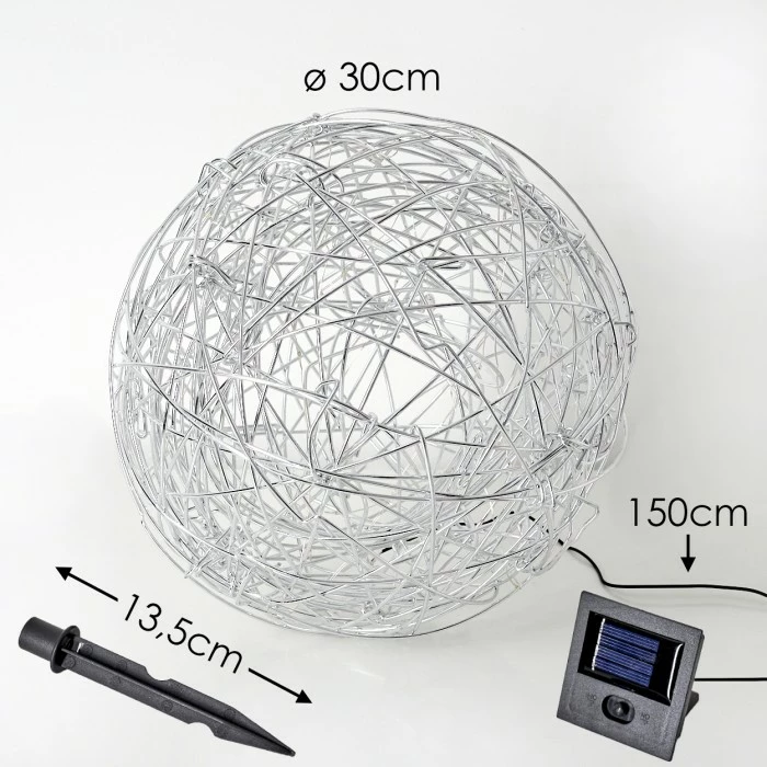 Hofstein Rapallo Solarleuchte LED Silber, 30-flammig 4 Hofstein Rapallo Solarleuchte LED Silber, 30-flammig – Bild 2