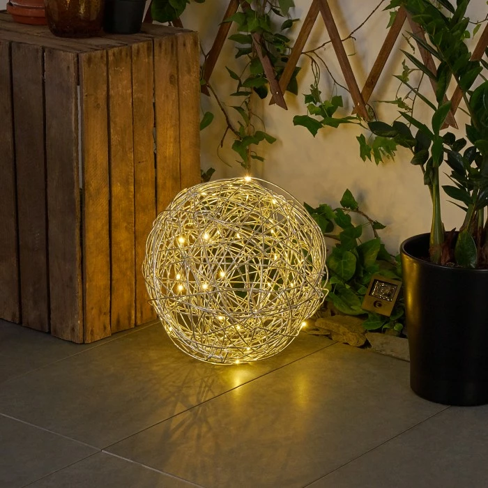 Hofstein Rapallo Solarleuchte LED Silber, 30-flammig 5 Hofstein Rapallo Solarleuchte LED Silber, 30-flammig – Bild 3