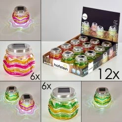 Hofstein Raven Solarleuchte 12er Set LED Gelb, Grün, Orange, 1-flammig