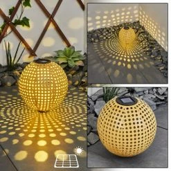 Hofstein Revere Solar-Kugelleuchte LED Schwarz, Braun, 1-flammig