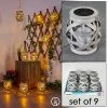 Hofstein Roanoke 9er Set Solarleuchte LED Grau, 1-flammig -Günstiges Solarleuchten Geschäft roanoke 9er set solarleuchte h3371404 0