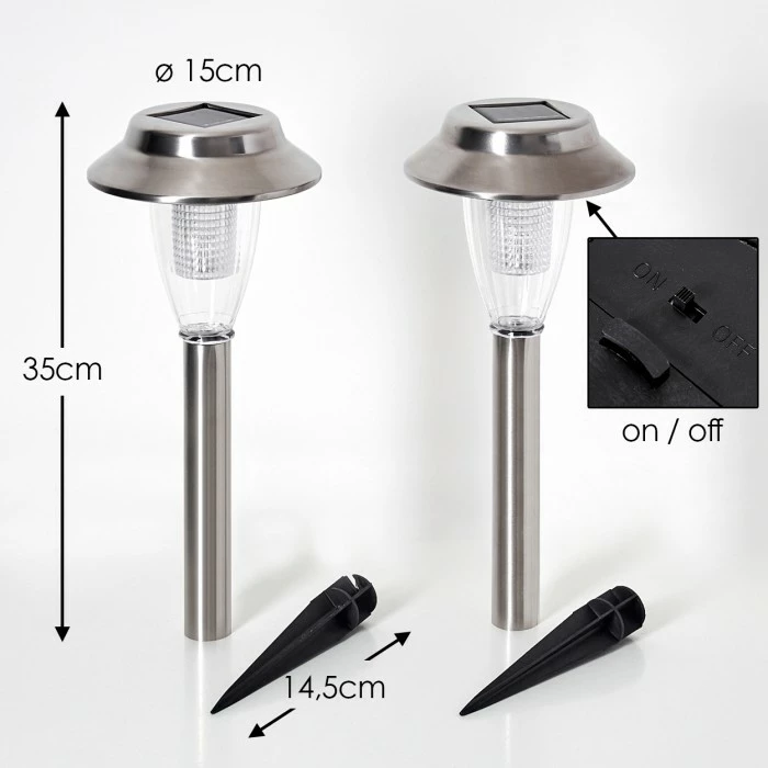 Hofstein Rovigo Solarleuchte LED Nickel-Matt, 1-flammig 4 Hofstein Rovigo Solarleuchte LED Nickel-Matt, 1-flammig – Bild 2