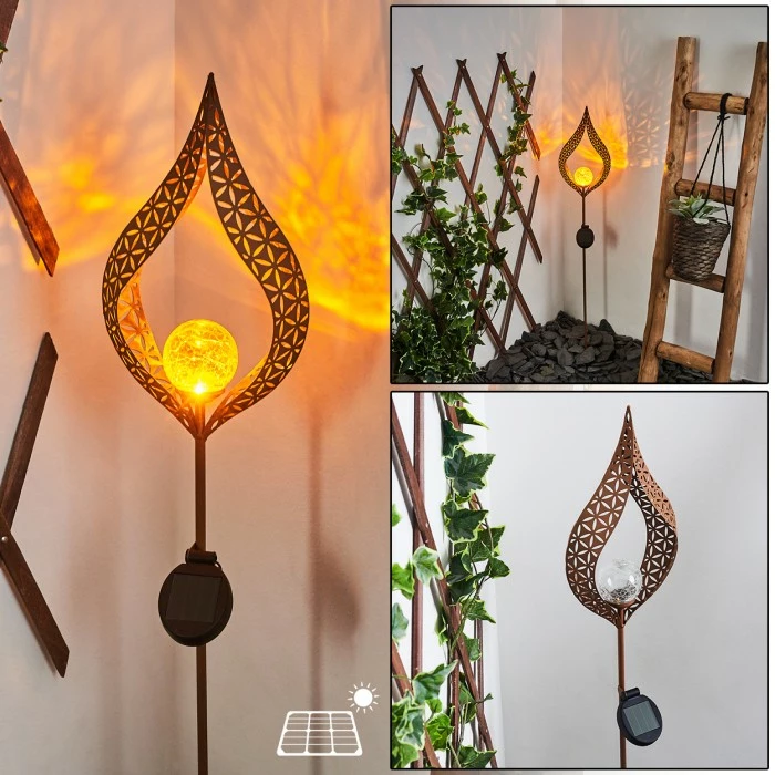 Hofstein Rovinj Solar-Kugelleuchte LED Rostfarben, 1-flammig 3 Hofstein Rovinj Solar-Kugelleuchte LED Rostfarben, 1-flammig