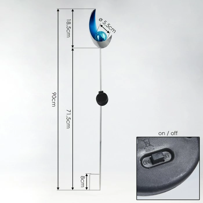 Hofstein Rovinj Solarleuchte LED Blau, Silber, 1-flammig 6 Hofstein Rovinj Solarleuchte LED Blau, Silber, 1-flammig – Bild 4