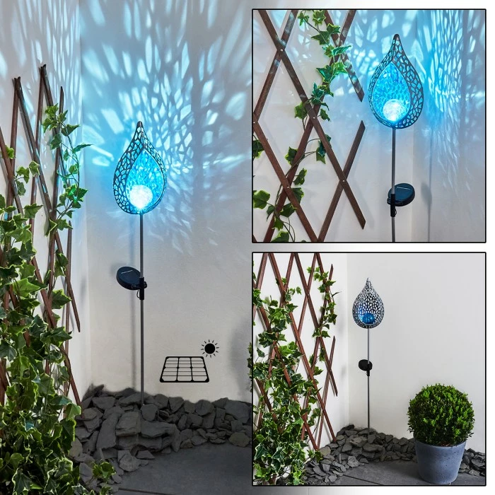 Hofstein Rovinj Solarleuchte LED Blau, Silber, 1-flammig 3 Hofstein Rovinj Solarleuchte LED Blau, Silber, 1-flammig