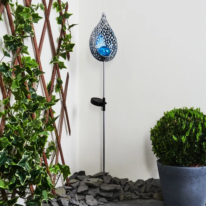 Hofstein Rovinj Solarleuchte LED Blau, Silber, 1-flammig 4 Hofstein Rovinj Solarleuchte LED Blau, Silber, 1-flammig – Bild 2