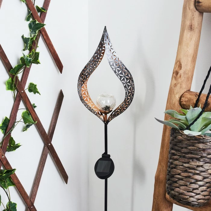 Hofstein Rovinj Solarleuchte LED Schwarz, Kupferfarben, 1-flammig 4 Hofstein Rovinj Solarleuchte LED Schwarz, Kupferfarben, 1-flammig – Bild 2