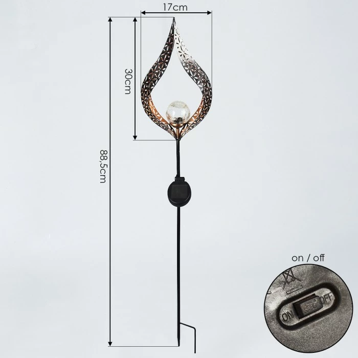 Hofstein Rovinj Solarleuchte LED Schwarz, Kupferfarben, 1-flammig 6 Hofstein Rovinj Solarleuchte LED Schwarz, Kupferfarben, 1-flammig – Bild 4