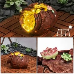 Hofstein Samana Solarleuchte LED Grün, Braun, Rosa, 20-flammig