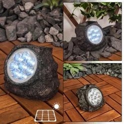 Hofstein Sameo Solar-Steinleuchte LED Braun, 8-flammig