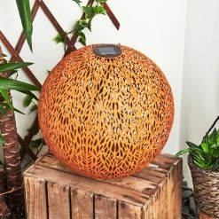 Hofstein Samoao Solar-Kugelleuchte LED Schwarz, Rostfarben, 1-flammig -Günstiges Solarleuchten Geschäft samoao solar kugelleuchte h3425596 10