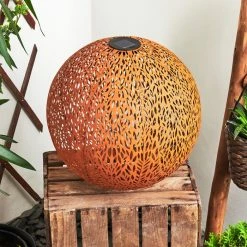 Hofstein Samoao Solar-Kugelleuchte LED Schwarz, Rostfarben, 1-flammig -Günstiges Solarleuchten Geschäft samoao solar kugelleuchte h3425596 11