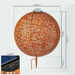 Hofstein Samoao Solar-Kugelleuchte LED Schwarz, Rostfarben, 1-flammig -Günstiges Solarleuchten Geschäft samoao solar kugelleuchte h3425596 3