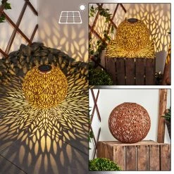 Hofstein Samoao Solarleuchte LED Schwarz, Rostfarben, 1-flammig