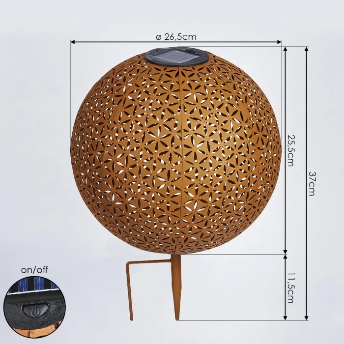 Hofstein Samoao Solarleuchte LED Schwarz, Rostfarben, 1-flammig 6 Hofstein Samoao Solarleuchte LED Schwarz, Rostfarben, 1-flammig – Bild 4