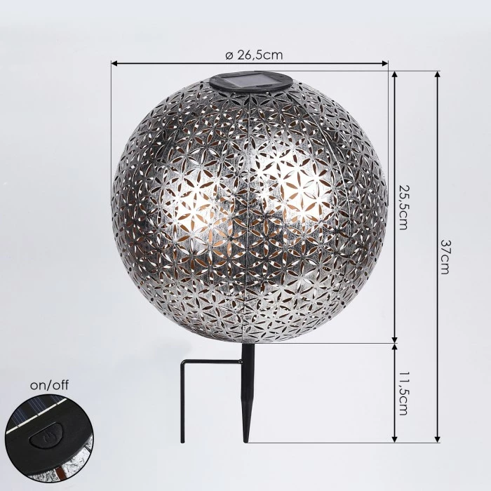 Hofstein Samoao Solarleuchte LED Schwarz, Silber, Kupferfarben, 1-flammig 6 Hofstein Samoao Solarleuchte LED Schwarz, Silber, Kupferfarben, 1-flammig – Bild 4