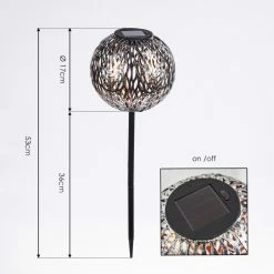 Hofstein Samoao Solarleuchte LED Schwarz, Silber, Kupferfarben, 1-flammig -Günstiges Solarleuchten Geschäft samoao solarleuchte h3418864 3