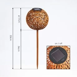 Hofstein Samoao Solarleuchte LED Schwarz, Rostfarben, 1-flammig -Günstiges Solarleuchten Geschäft samoao solarleuchte h3418888 3