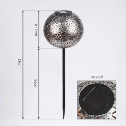 Hofstein Samoao Solarleuchte LED Schwarz, Silber, Kupferfarben, 1-flammig -Günstiges Solarleuchten Geschäft samoao solarleuchte h3419915 3