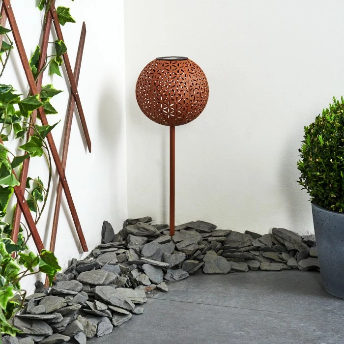 Hofstein Samoao Solarleuchte LED Schwarz, Rostfarben, 1-flammig 4 Hofstein Samoao Solarleuchte LED Schwarz, Rostfarben, 1-flammig – Bild 2