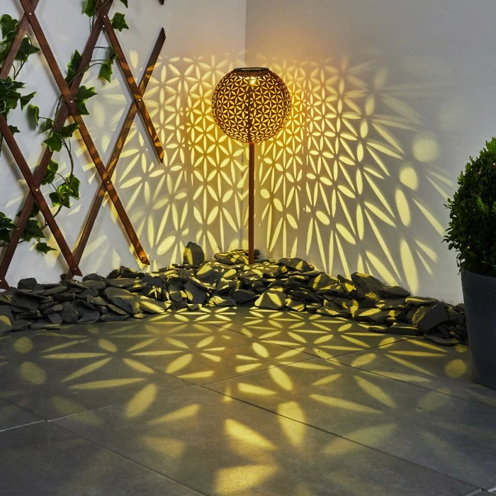 Hofstein Samoao Solarleuchte LED Schwarz, Rostfarben, 1-flammig 11 Hofstein Samoao Solarleuchte LED Schwarz, Rostfarben, 1-flammig – Bild 9