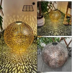 Hofstein Samoao Solarleuchte LED Schwarz, Silber, Kupferfarben, 1-flammig