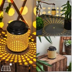 Hofstein Sessivi Solar-Tischleuchte LED Schwarz, Braun, 1-flammig