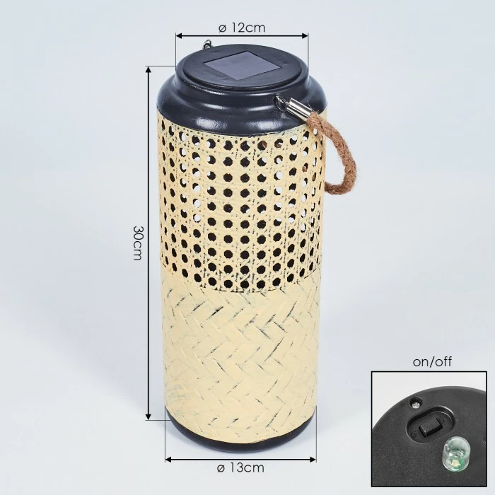 Hofstein Sessivi Solarleuchte LED Schwarz, Braun, Holz hell, 1-flammig 6 Hofstein Sessivi Solarleuchte LED Schwarz, Braun, Holz hell, 1-flammig – Bild 4