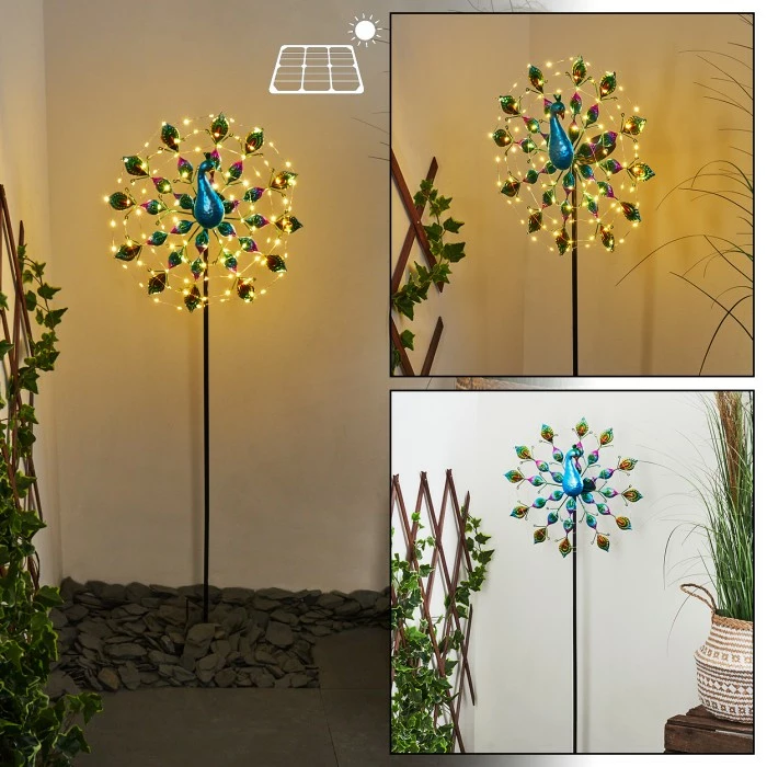 Hofstein Simané Solarleuchte LED Blau, Schwarz, Grün, Kupferfarben, 100-flammig 3 Hofstein Simané Solarleuchte LED Blau, Schwarz, Grün, Kupferfarben, 100-flammig