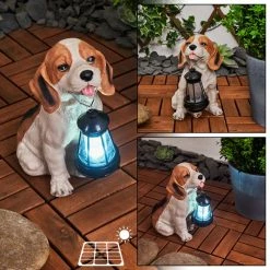 Hofstein Sofie Solarleuchte LED Schwarz, Weiß, Orange, 1-flammig