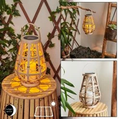 Hofstein Syreflot Solar-Tischleuchte LED Schwarz, Braun, 1-flammig