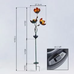 Hofstein Taft Solarleuchte LED Schwarz, Gr&uuml;n, Kupferfarben, 3-flammig -Günstiges Solarleuchten Geschäft taft solarleuchte h3425688 3