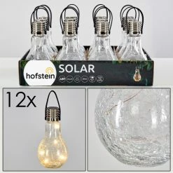 Hofstein Tian Solarleuchte 12er-Set LED Silber, 1-flammig