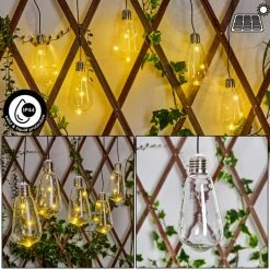 Hofstein Tiltil Solarh&auml;ngeleuchte 5er Set LED Edelstahl, 1-flammig