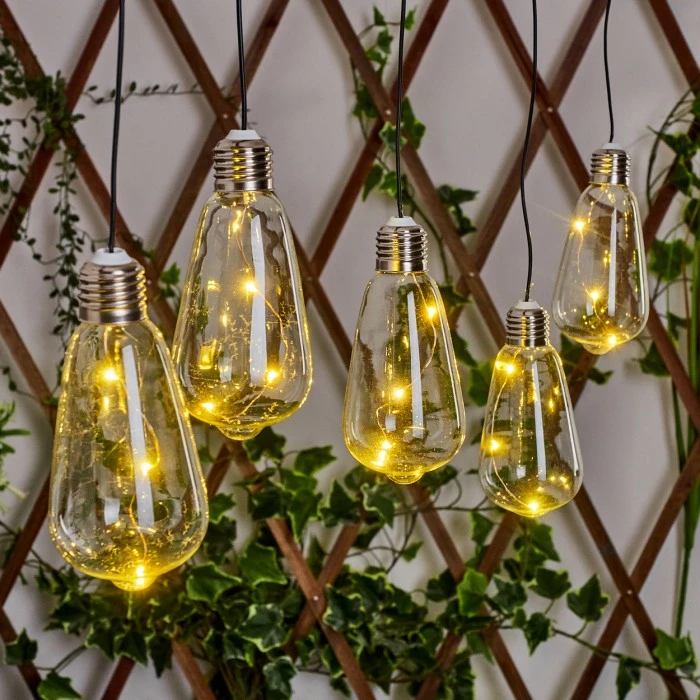 Hofstein Tiltil Solarhängeleuchte 5er Set LED Edelstahl, 1-flammig 14 Hofstein Tiltil Solarhängeleuchte 5er Set LED Edelstahl, 1-flammig – Bild 12