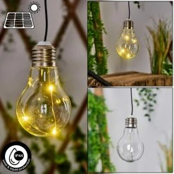 Hofstein Tiltil Solarh&auml;ngeleuchte LED Edelstahl, 1-flammig