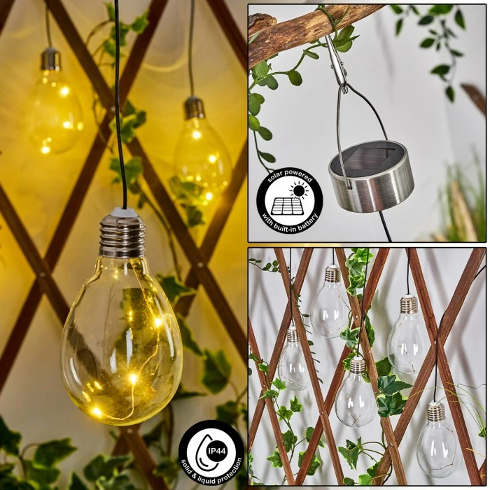 Hofstein Tiltil Solarleuchte 5-er Set LED Edelstahl, 5-flammig 3 Hofstein Tiltil Solarleuchte 5-er Set LED Edelstahl, 5-flammig