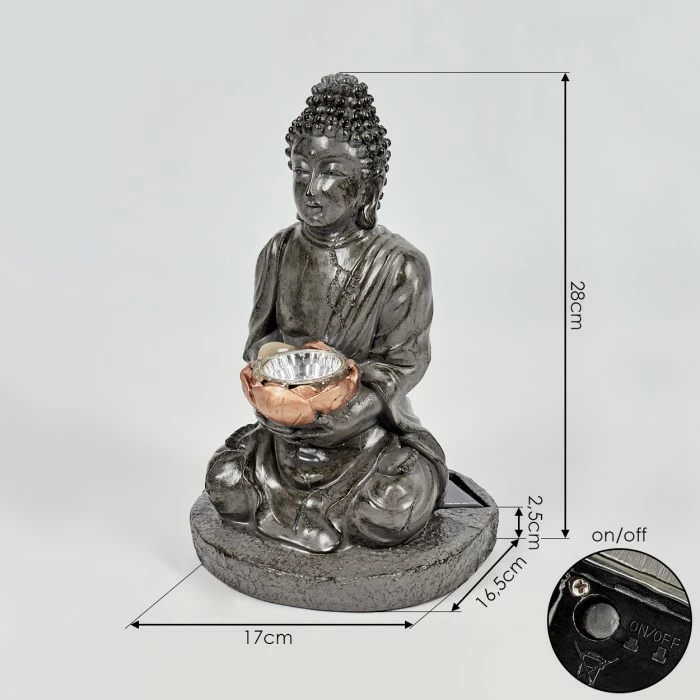 Hofstein Valfurva Solarleuchte LED Grau, Kupferfarben, 1-flammig 6 Hofstein Valfurva Solarleuchte LED Grau, Kupferfarben, 1-flammig – Bild 4