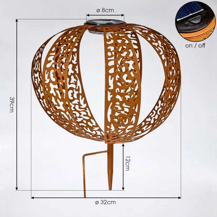 Hofstein Wasalea Solar-Kugelleuchte LED Schwarz, Bronze, 1-flammig 6 Hofstein Wasalea Solar-Kugelleuchte LED Schwarz, Bronze, 1-flammig – Bild 4