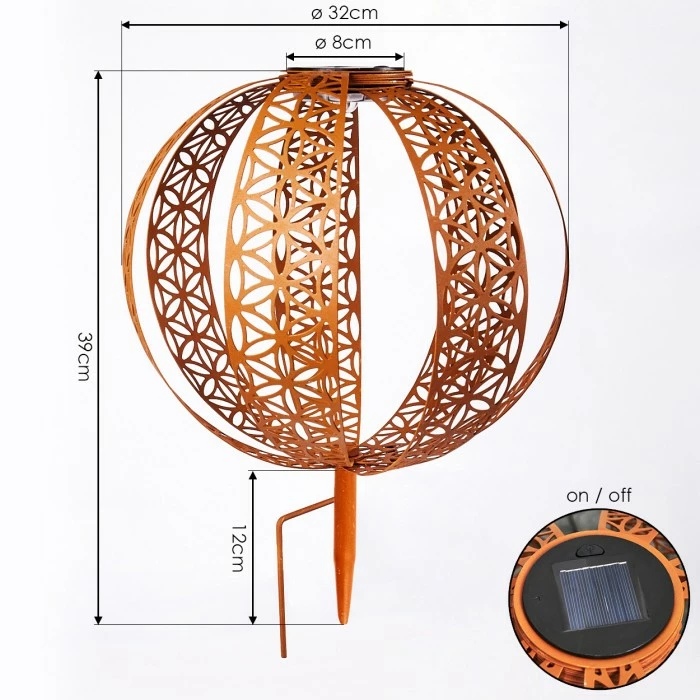 Hofstein Wasalea Solar-Kugelleuchte LED Schwarz, Bronze, 1-flammig 6 Hofstein Wasalea Solar-Kugelleuchte LED Schwarz, Bronze, 1-flammig – Bild 4