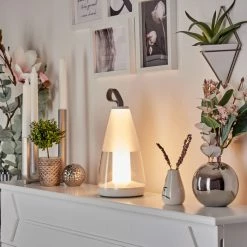 Hofstein Yari Außentischleuchte LED Grau, Weiß, Transparent, Klar, 1-flammig, Fernbedienung, Farbwechsler -Günstiges Solarleuchten Geschäft yari aussentischleuchte h3571217 13