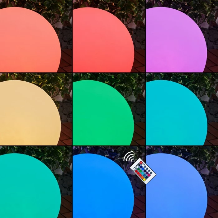 Hofstein Ykullen Solar-Kugelleuchte LED Schwarz, 1-flammig, Fernbedienung, Farbwechsler 4 Hofstein Ykullen Solar-Kugelleuchte LED Schwarz, 1-flammig, Fernbedienung, Farbwechsler – Bild 2