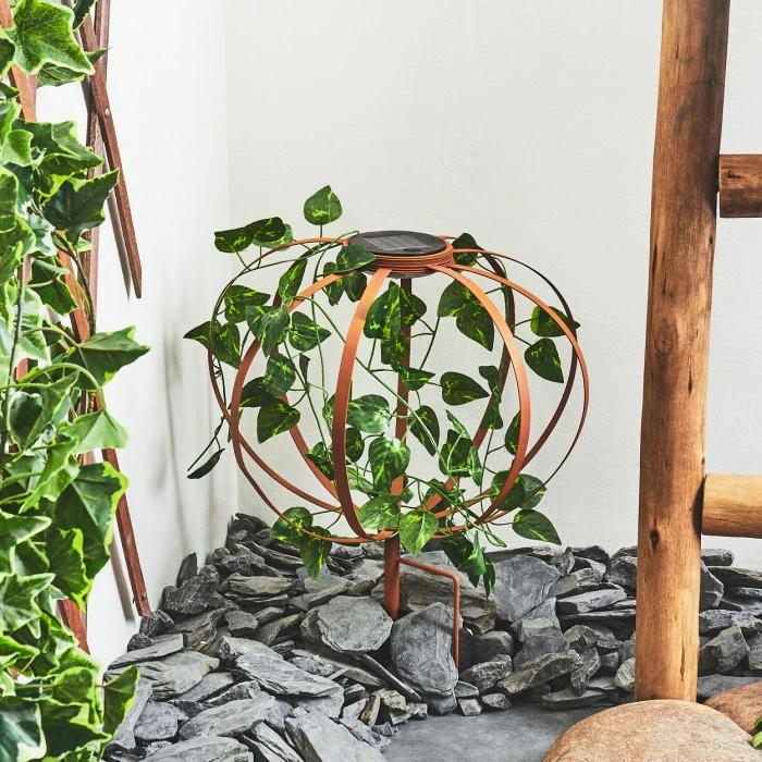 Hofstein Yonkers Solar-Kugelleuchte LED Grün, Rostfarben, 1-flammig 12 Hofstein Yonkers Solar-Kugelleuchte LED Grün, Rostfarben, 1-flammig – Bild 10